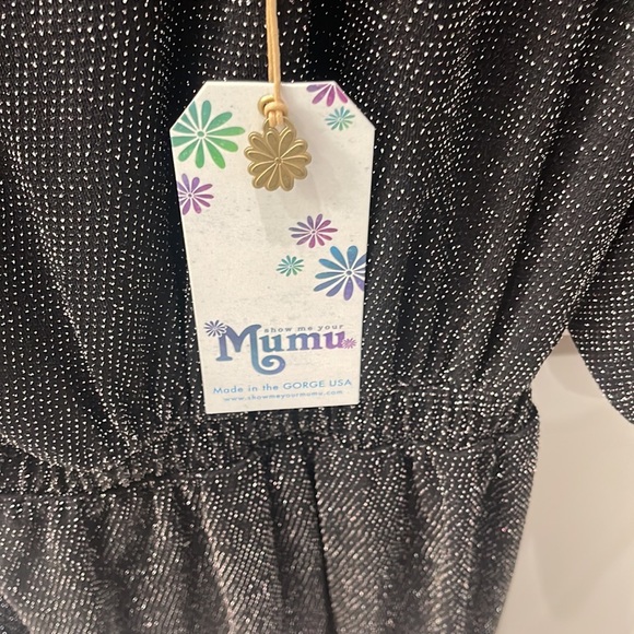 NWT Show Me Your Mumu dress. Black with gold metallic thread. - Picture 4 of 7